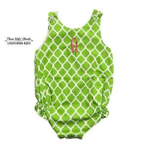 Classic Whimsy 6m Personalized “A” Bubble Romper